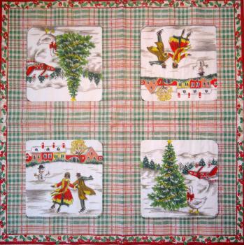 195 Weihnachten Blumen - 3-lagig (rot) - Ihr